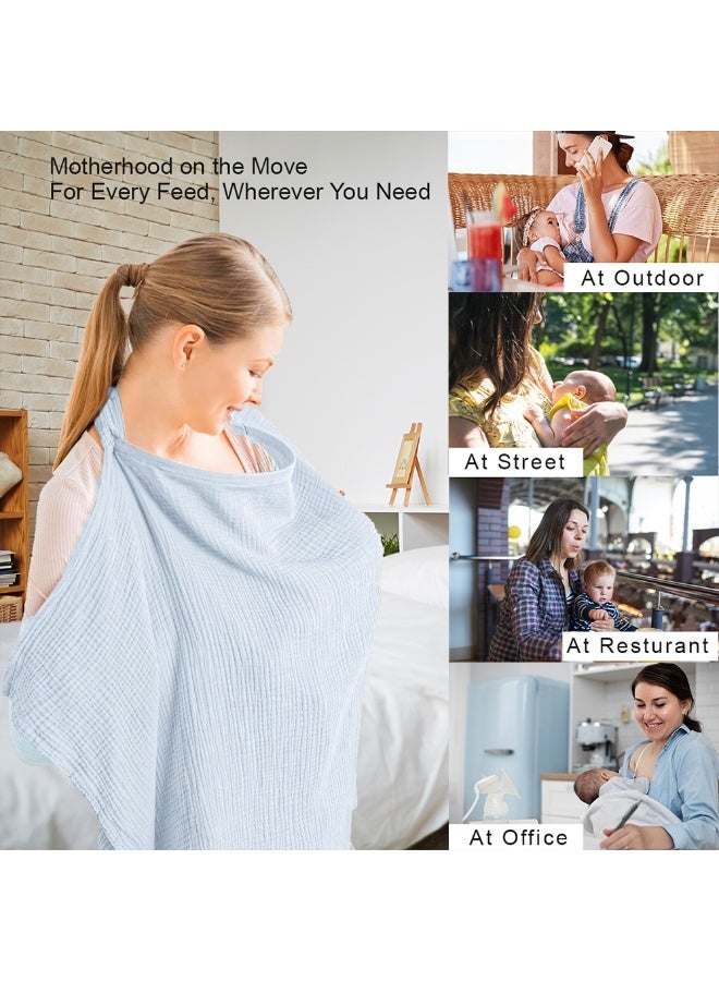 Cute 'n' Cuddle غطاء رضاعة للأمهات للرضاعة الطبيعية للأطفال قطن ناعم وقابل للتنفس مع حزام رقبة قابل للتعديل، خصوصية للأمهات، شال رضاعة خفيف وأنيق للتغذية في الأماكن العامة مناسب للسفر (واحد) - Image 5